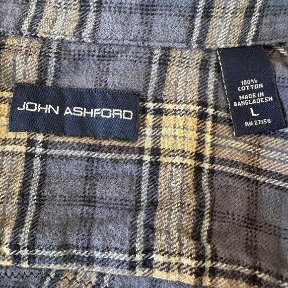 Corgi Dog Lover Plaid Flannel Shirt LARGE Oversized Van Gough Upcycle Unique - Picture 5 of 7